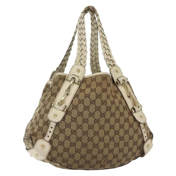 GUCCI GG Canvas Tote Bag Beige Gold - Picture 1 of 16